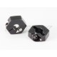 T100 Allu hex wheel hub 4.5mm black,2pcs.